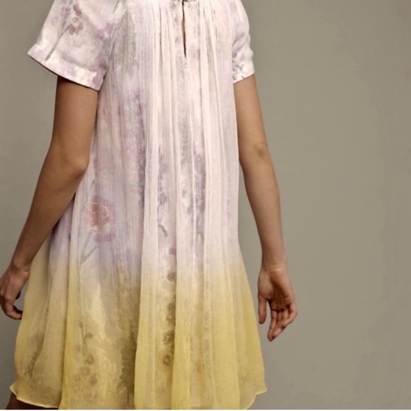 Anthropologie HD in Paris Ivory Ombre Chiffon Dress - Picture 13 of 14